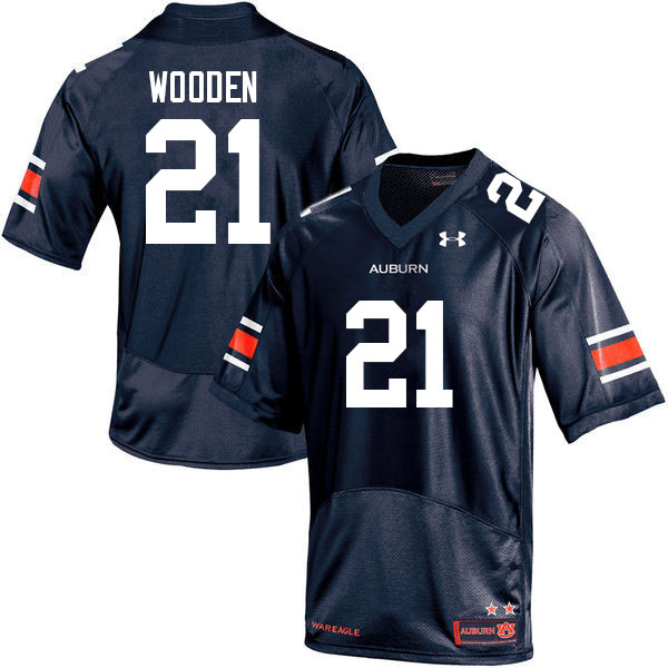 Men #21 Caleb Wooden Auburn Tigers College Football Jerseys Sale-Navy - Click Image to Close
